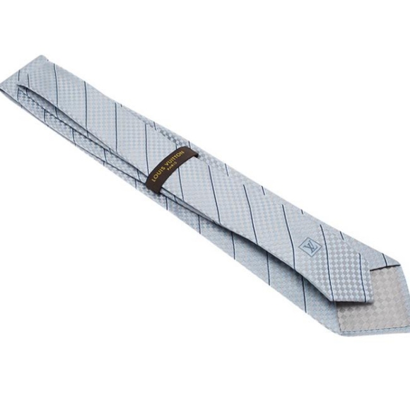 Louis Vuitton Blue Silk Ecu Tie - Picture 5 of 9